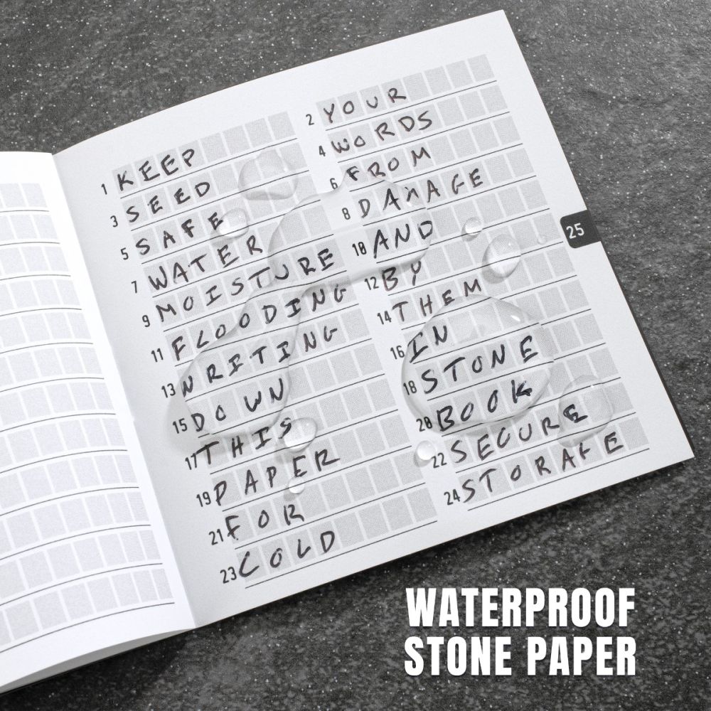 Stamp Seed Stone Paper Seed Phrase Book